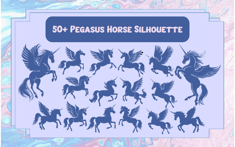 50+ Pegasus Horse Silhouette Illustration