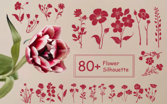 80+ Flower Floral Silhouette