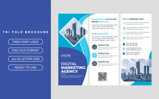 Modern Trifold Brochure Cover for business agency