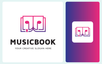 Music Book Logo Design Template FREE