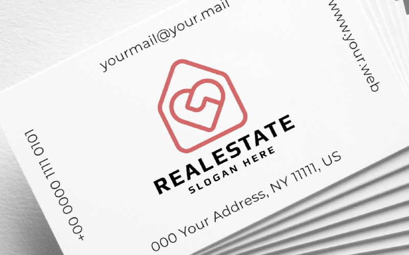 Real Estate Love Professional Logo Logo Template