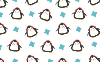 Smiley Penguin Seamless Pattern