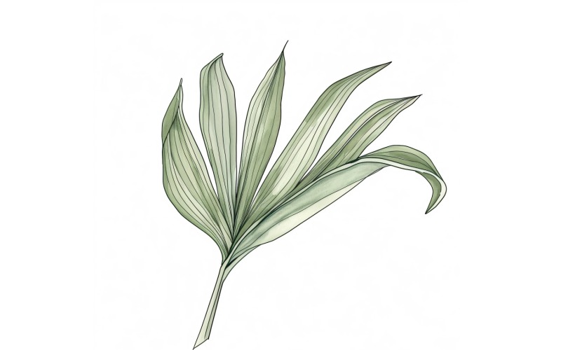 Air Plant Leaves Watercolour Style Painting 4 Illustration