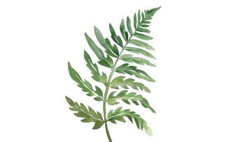 Boston Fern Leaves Watercolour Style Painting 2