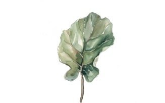 Fiddle Leaves Watercolour Style Painting 4