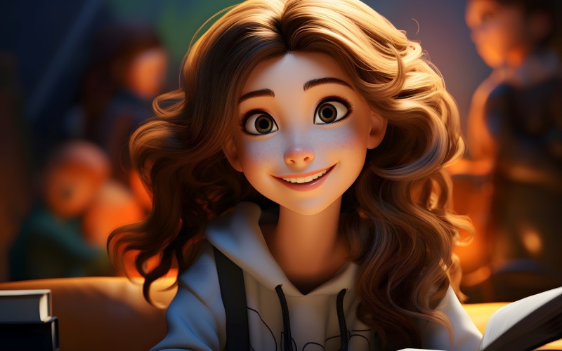 3D Character Girl Psychologist with relevant environment 4 Illustration
