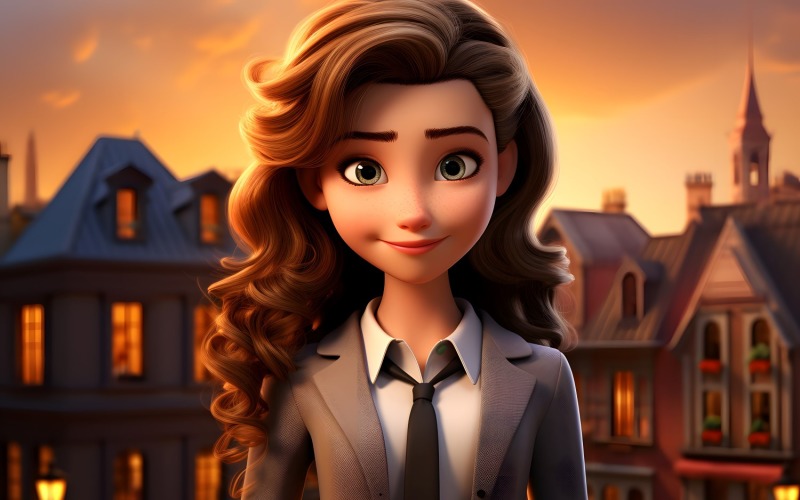 3D Pixar Character Girl Real_Estate Advisor 1 Illustration