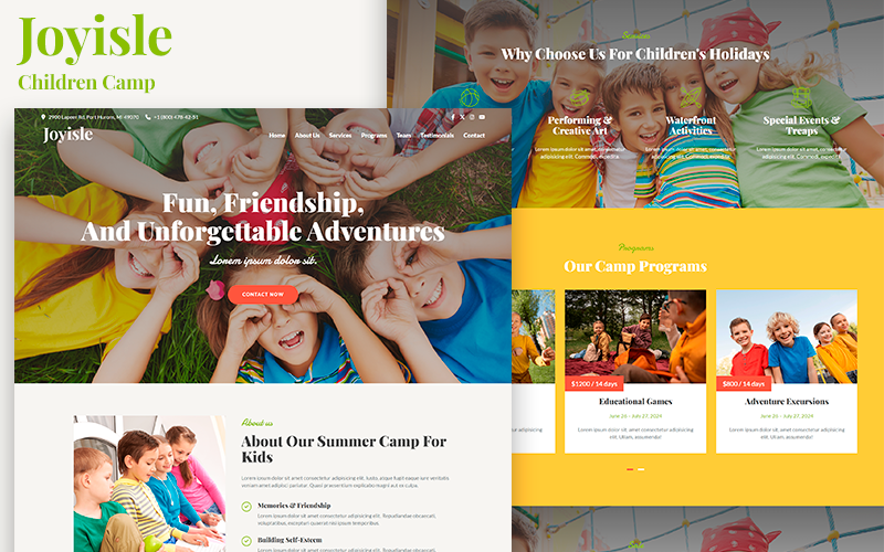 Joyisle - Children Camp HTML5 Landing Page Landing Page Template
