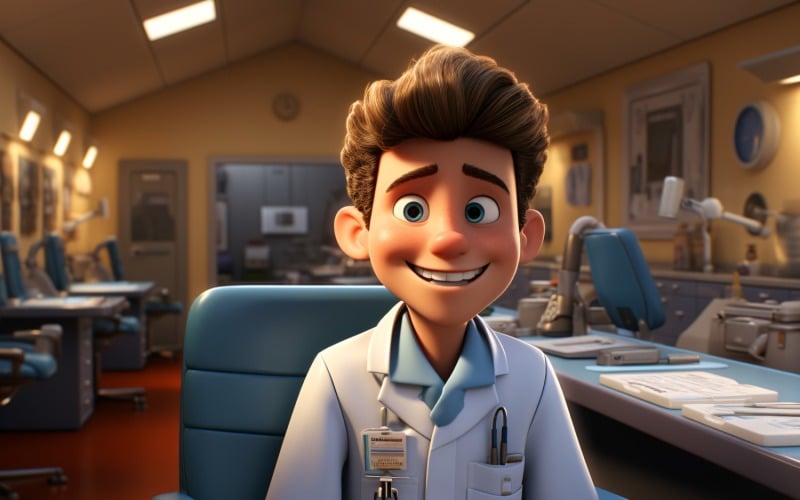 3D Character Boy dental_hygie with relevant environment 3 Illustration