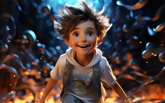 3D Character Child Boy Dancer with relevant environment 1