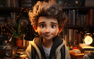 3D Character Child Boy fashion artist with relevant environment 2