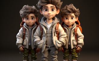 3D Character Child Boy fashion artist with relevant environment 4