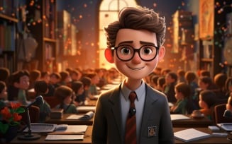 3D Character Child Boy Teacher with relevant environment 1.