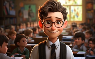 3D Character Child Boy Teacher with relevant environment 8