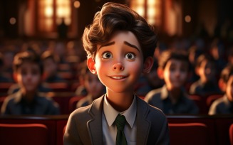 3D Character Boy Film Director with relevant environment 4
