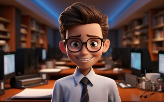 3D Character Boy Financial Advisor with relevant environment 5