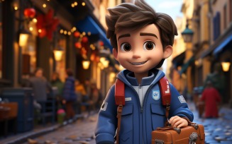 3D Character Child Boy Paramedic with relevant environment 3