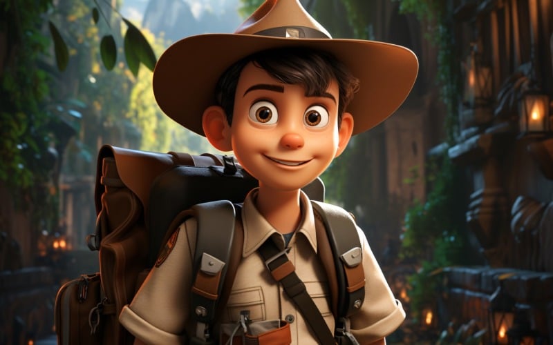 3D Character Child Boy Park_Ranger with relevant environment 1 Illustration