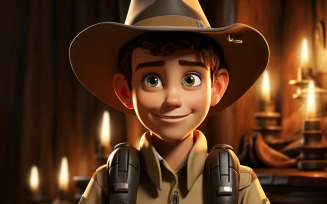 3D Character Child Boy Park_Ranger with relevant environment 3