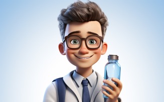 3D Character Child Boy scientist with relevant environment 14