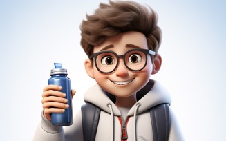 3D Character Child Boy scientist with relevant environment 18