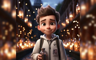 3D Character Child Boy scientist with relevant environment 27