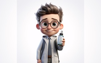 3D Character Child Boy scientist with relevant environment 9
