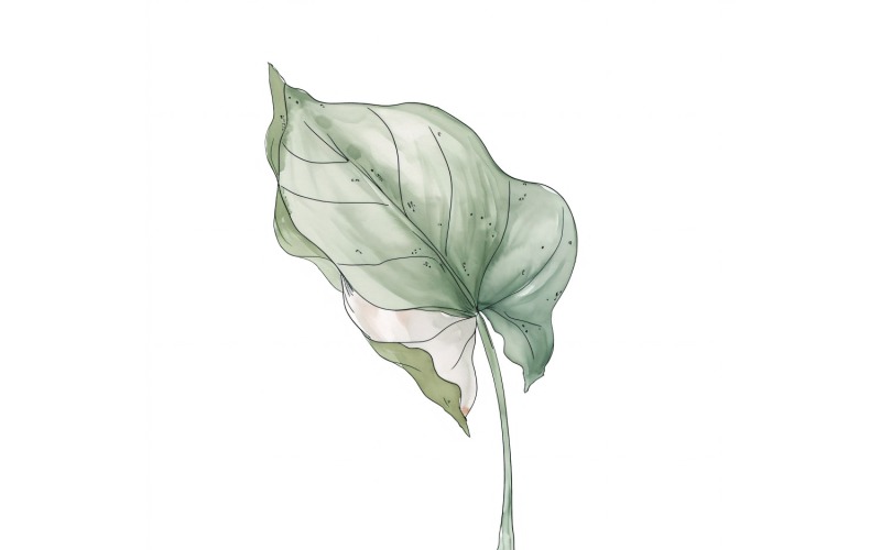 Peace Leaves Watercolour Style Painting 4 Illustration
