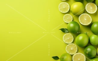 Citrus Fruits Background flat lay on Green Background 9