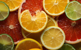 Citrus Fruits Background flat lay 90