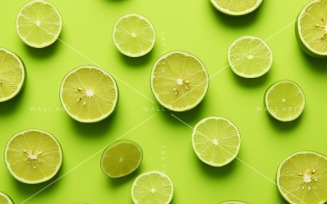 Citrus Fruits Background flat lay on green Background 65
