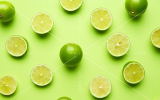 Citrus Fruits Background flat lay on green Background 68