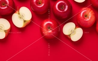 Citrus Fruits Background flat lay on Red Background 44