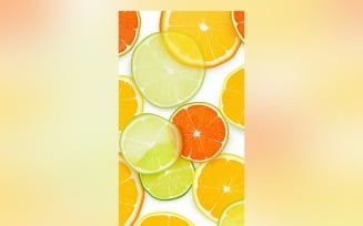 Citrus Fruits Background flat lay on white Background 85