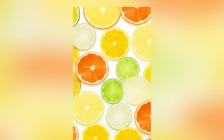 Citrus Fruits Background flat lay on white Background 86