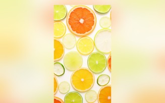Citrus Fruits Background flat lay on white Background 88