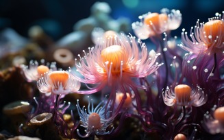 Sea Anemone Glowing Underwater Scene 2
