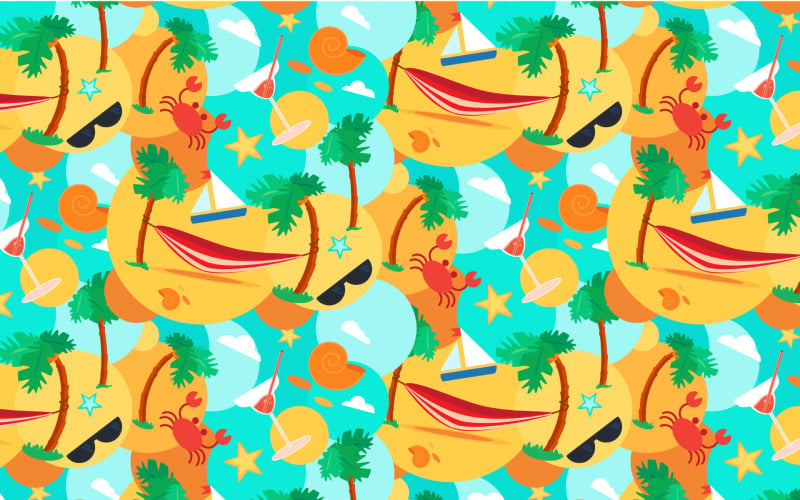 Summer Beach Seamless Pattern