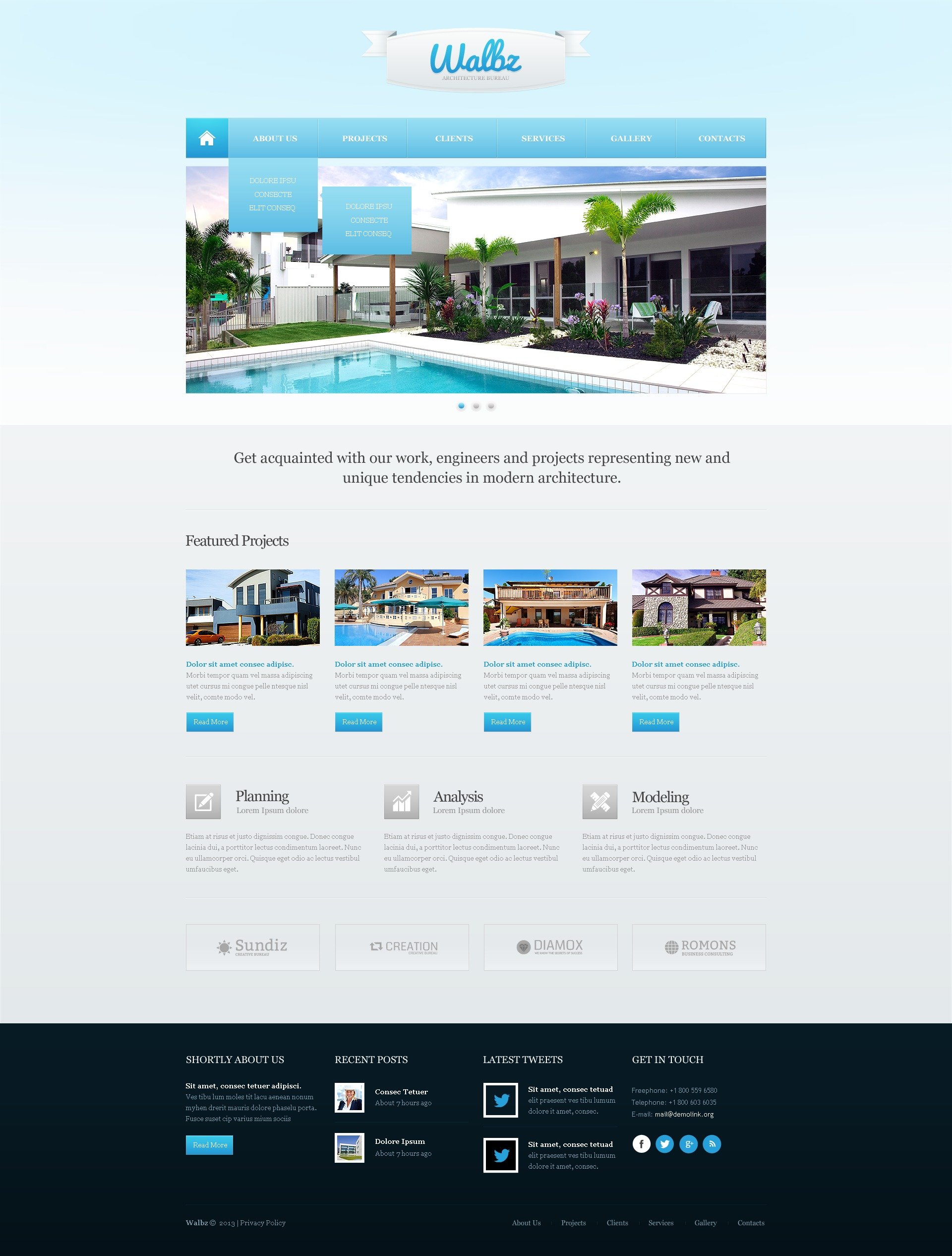 Construction Company Website Template #41919