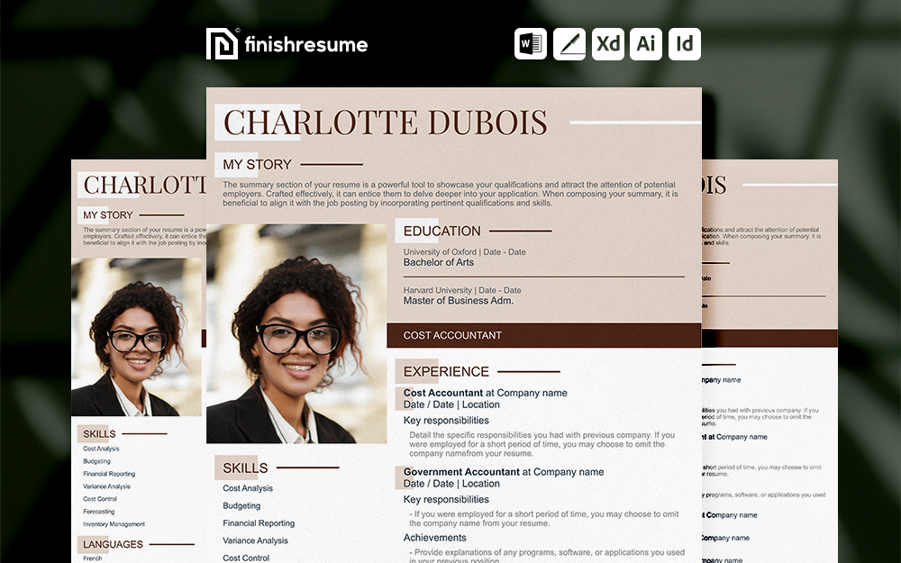 Template #419081 Budgetresume Financialjob Webdesign Template - Logo template Preview