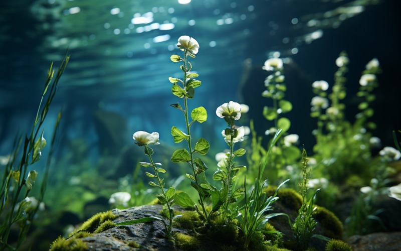 Colourful underwater plant Sea Anemone Scene 16 Illustration