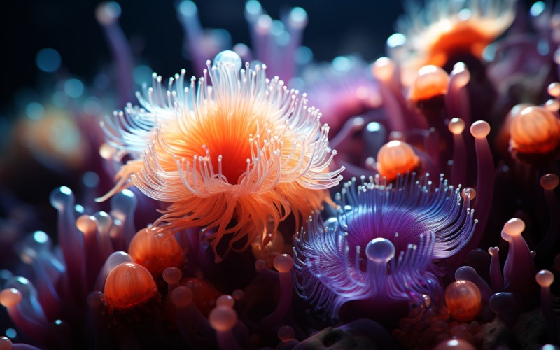 Colourful underwater plant Sea Anemone Scene 28 Illustration