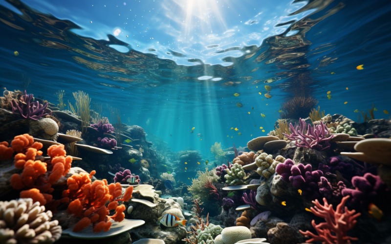 Colourful underwater plant Sea Anemone Scene 43 Illustration