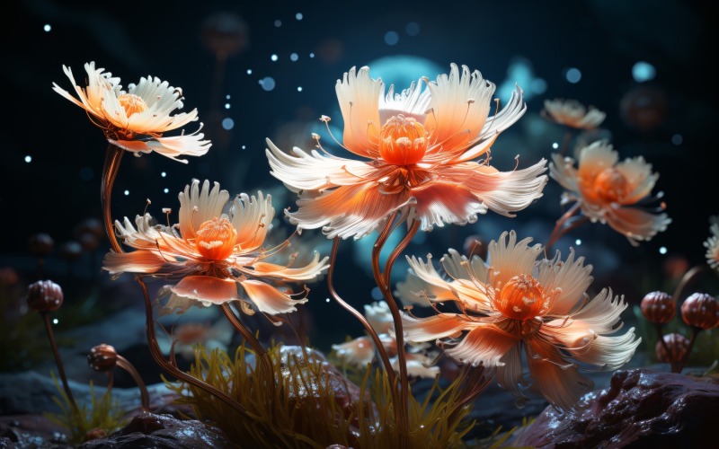 Colourful underwater plant Sea Anemone Scene 77 Illustration