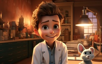 3D Character Boy Veterinarian with relevant environment 3