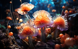 Sea Anemone Glowing Underwater Scene 33