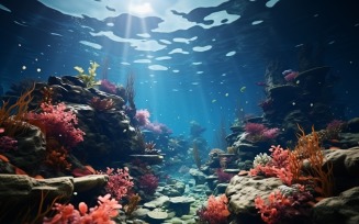 Sea Anemone Glowing Underwater Scene 39