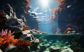 Sea Anemone Glowing Underwater Scene 42