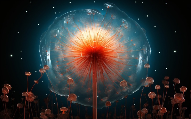 Sea Anemone Glowing Underwater Scene 45 Illustration