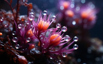 Sea Anemone Glowing Underwater Scene 66